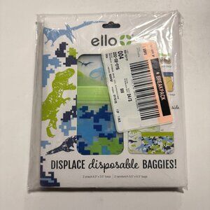 Ello Reusable Food Storage Bags White/Blue 3pk
